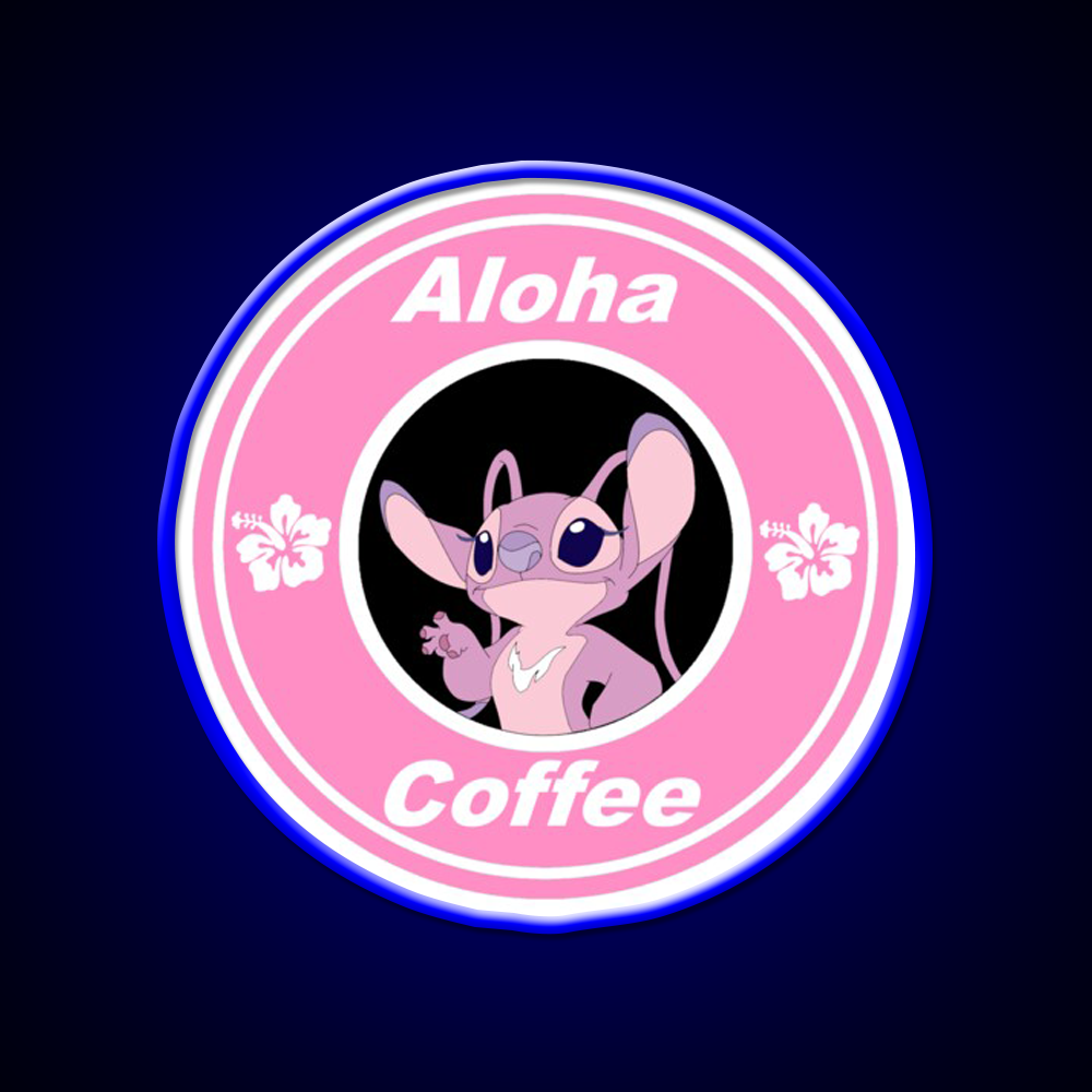 Angel Coffee Logo Cafe Led Neon Sign Espresso Bar Art Rgb Color