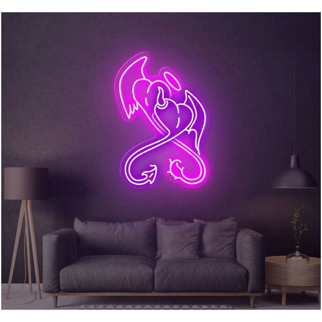 Angel Devil Hearts Led Sign Business Neon Sign - Shineneon