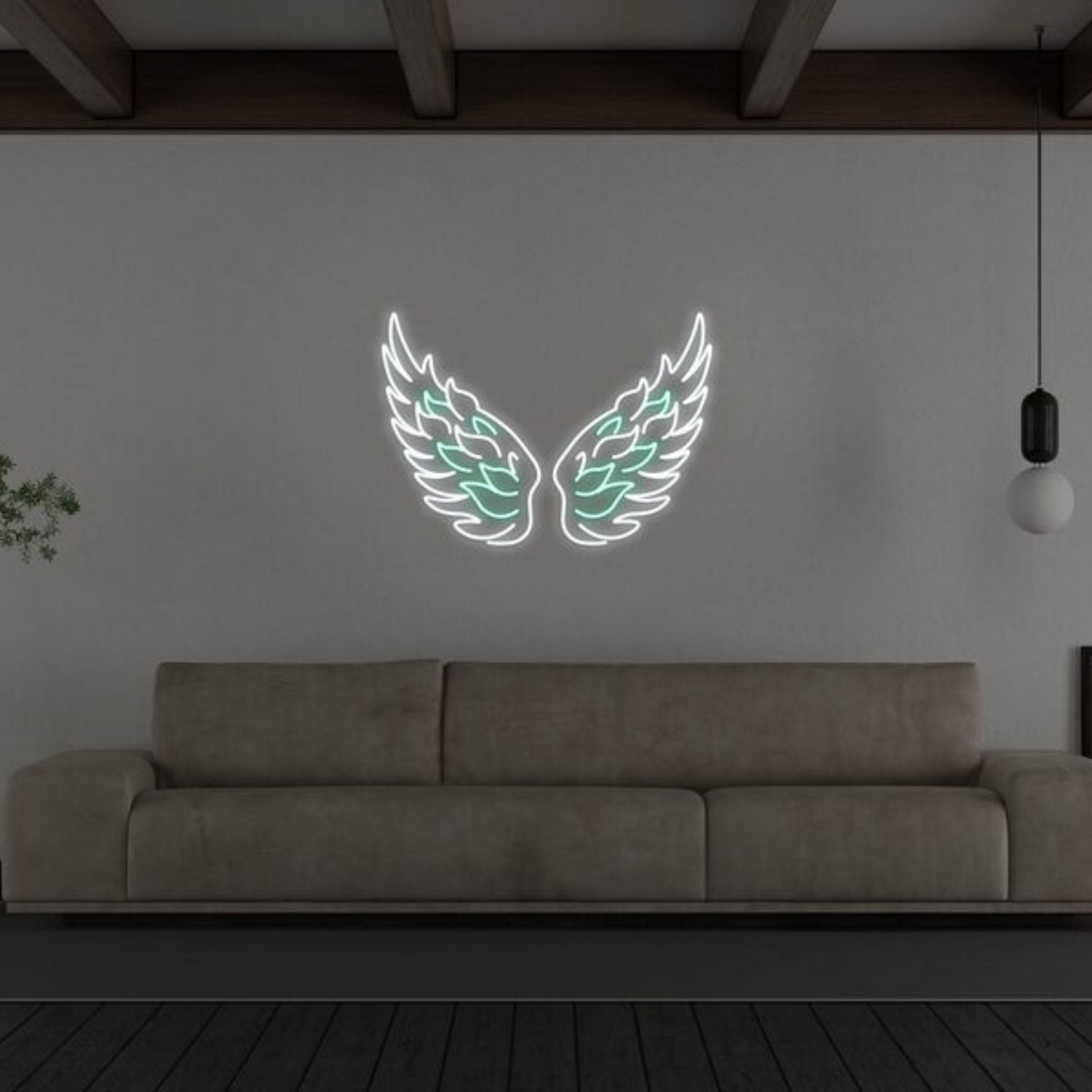 Angel Wings Led Neon Sign Fspiritual And Peaceful Ambiances - Shineneon