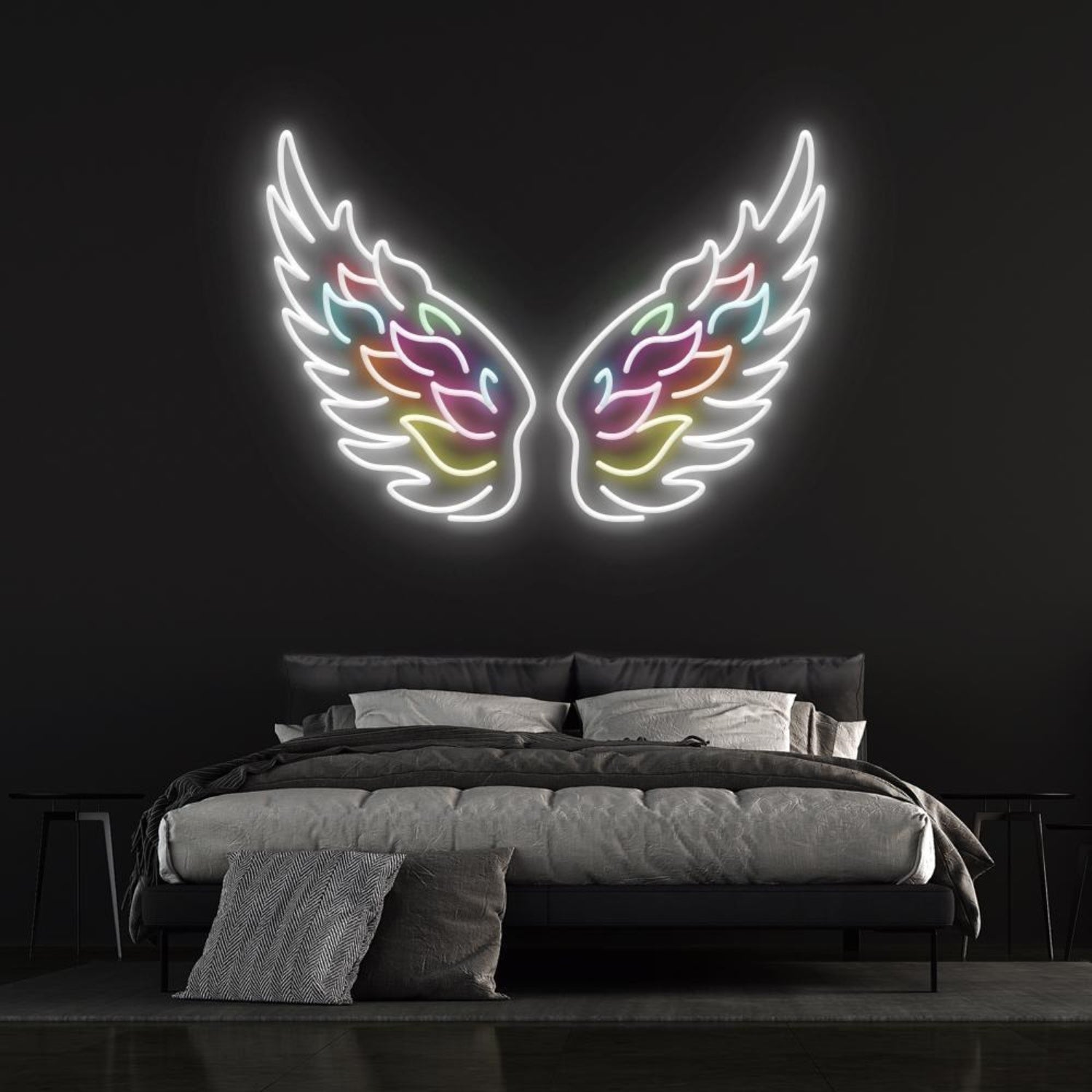 Angel Wings Multicolor Led Neon Sign For Home Bar Wedding Party Decor | Shineneon