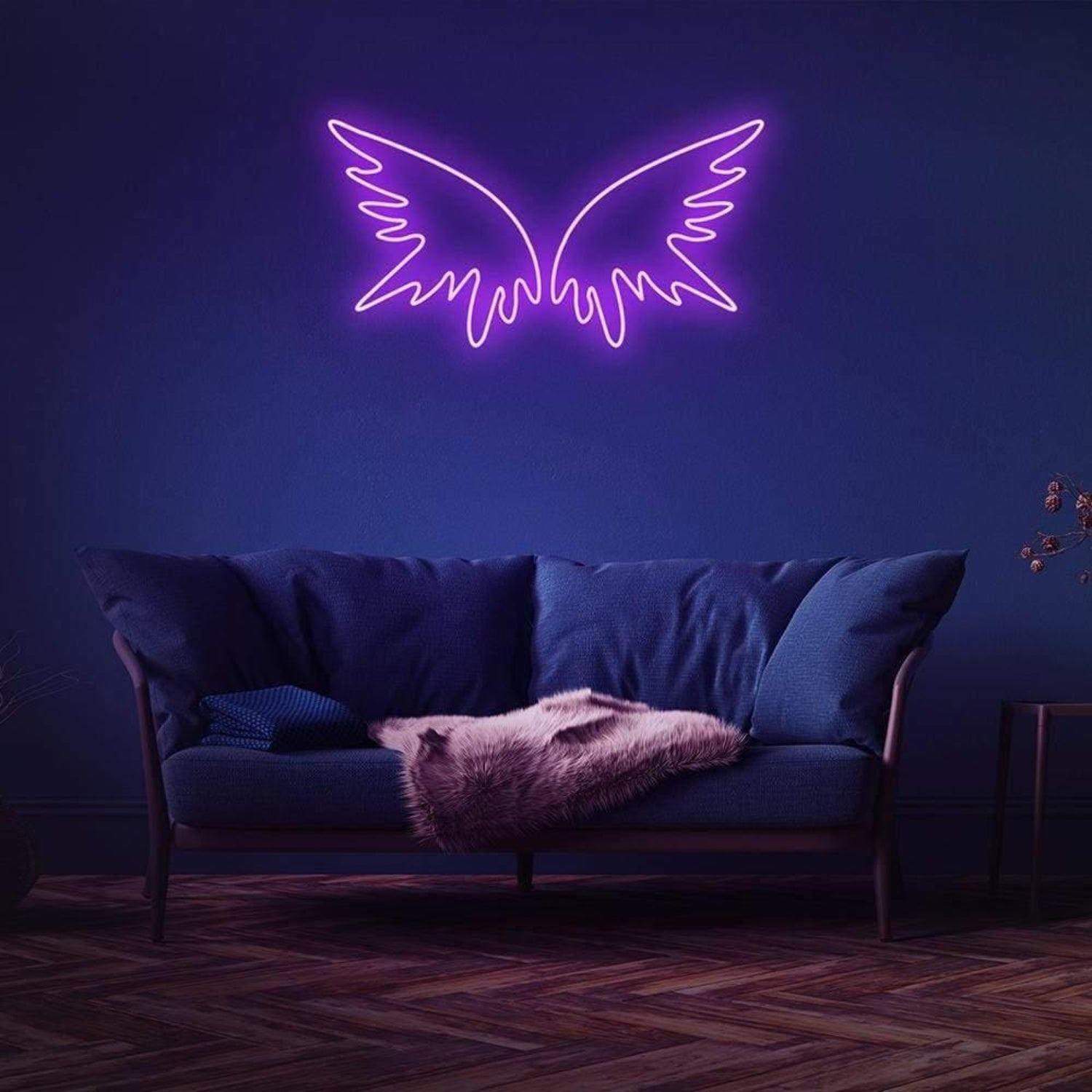 Angel Wings Pink Purple Led Neon Sign For Modern Living Room Decor | Shineneon