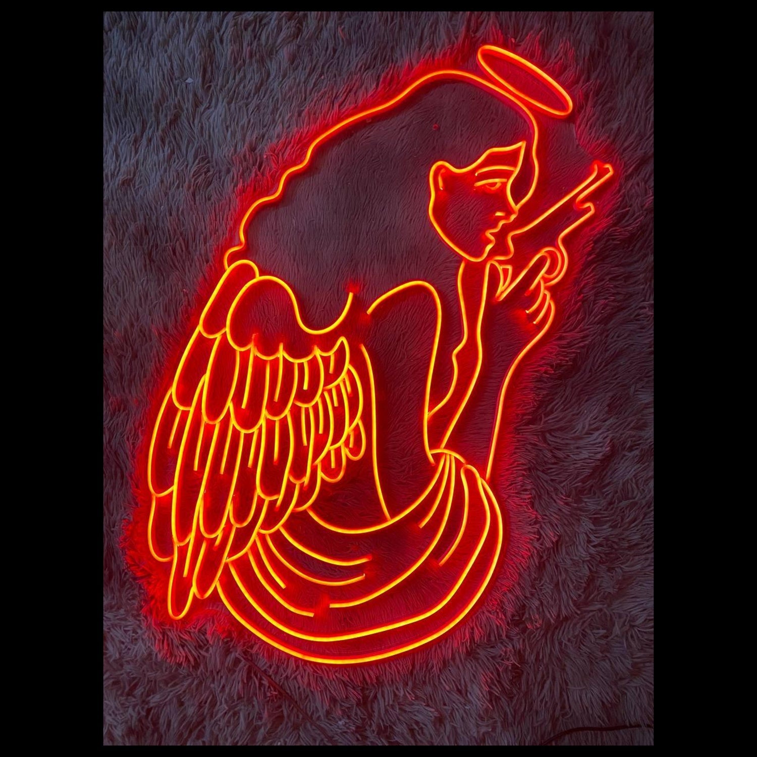 Angel With Gun Red Led Neon Sign For Trendy Bedroom Decor | Shineneon