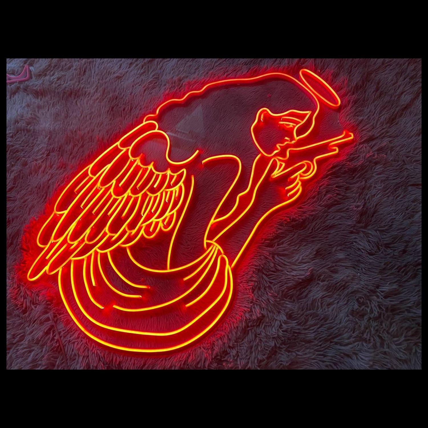 Angel With Gun Red Led Neon Sign For Trendy Bedroom Decor | Shineneon