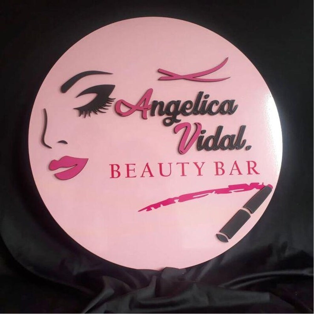 Angelica Vidal Beauty Bar Acrylic Business Logo Sign