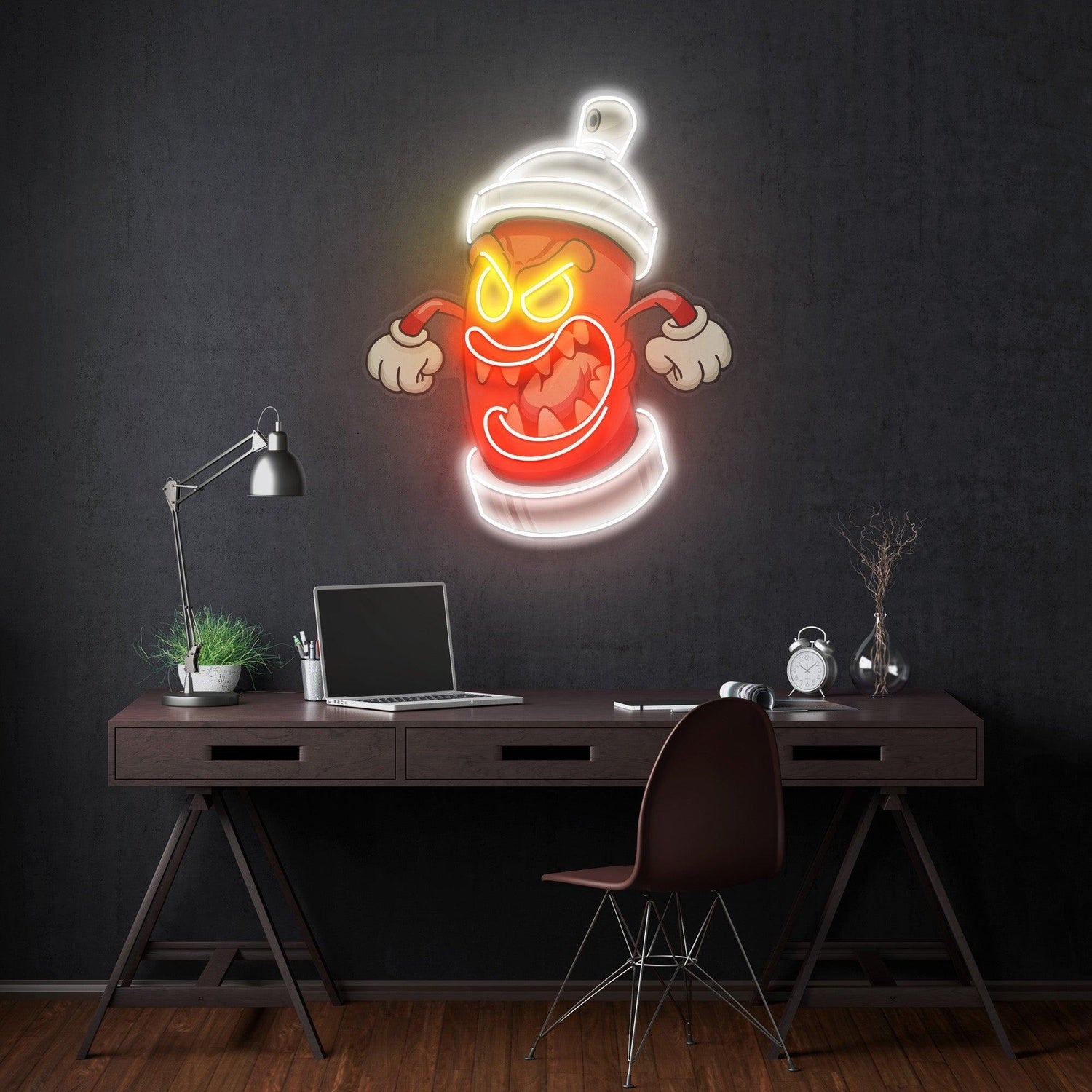 Angry Cartoon Beverage Bottle Uv Printed Led Neon Sign For Home Studio Decor | Shineneon