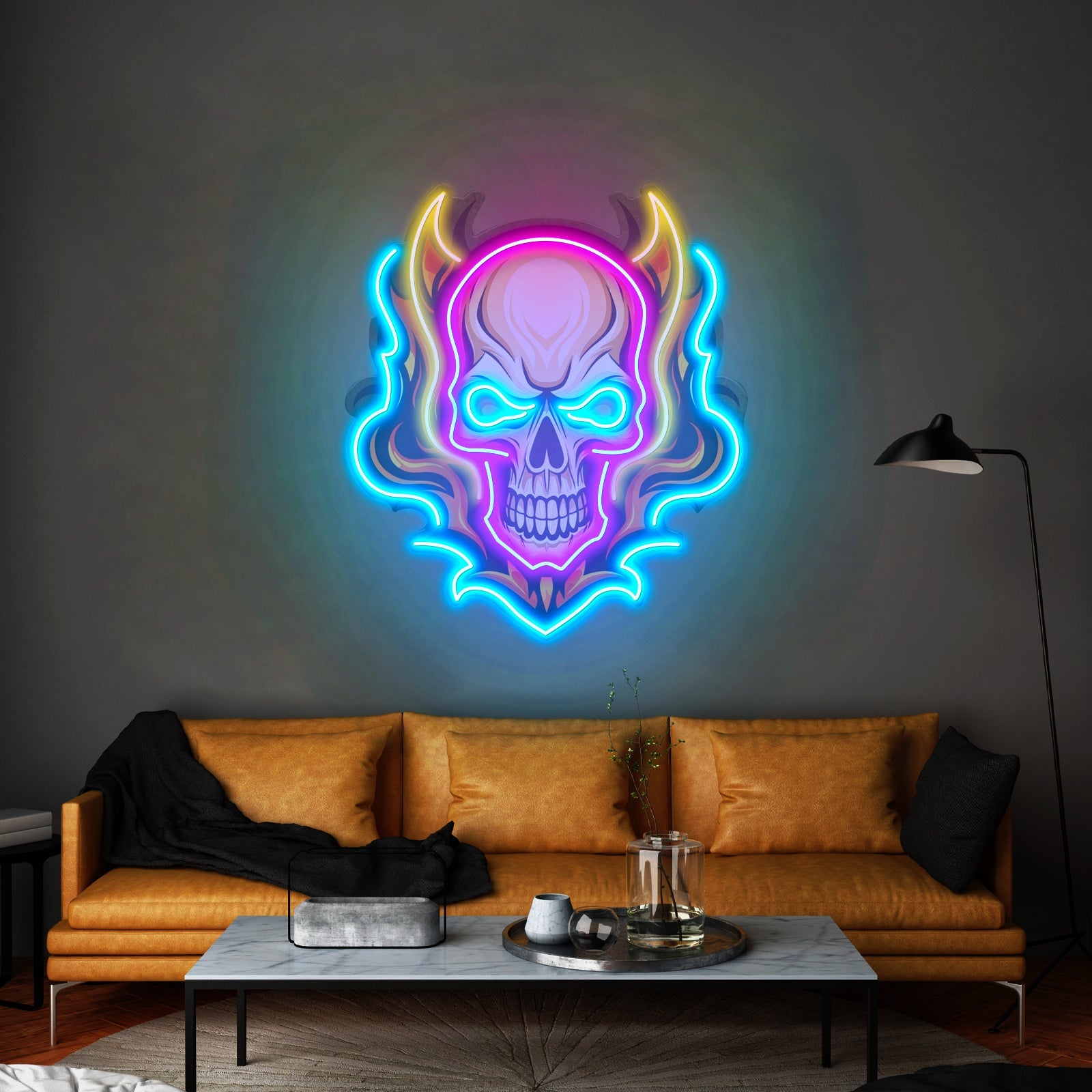 Angry Fire Skull Led Neon Sign Light Custom Led Signs - Shineneon