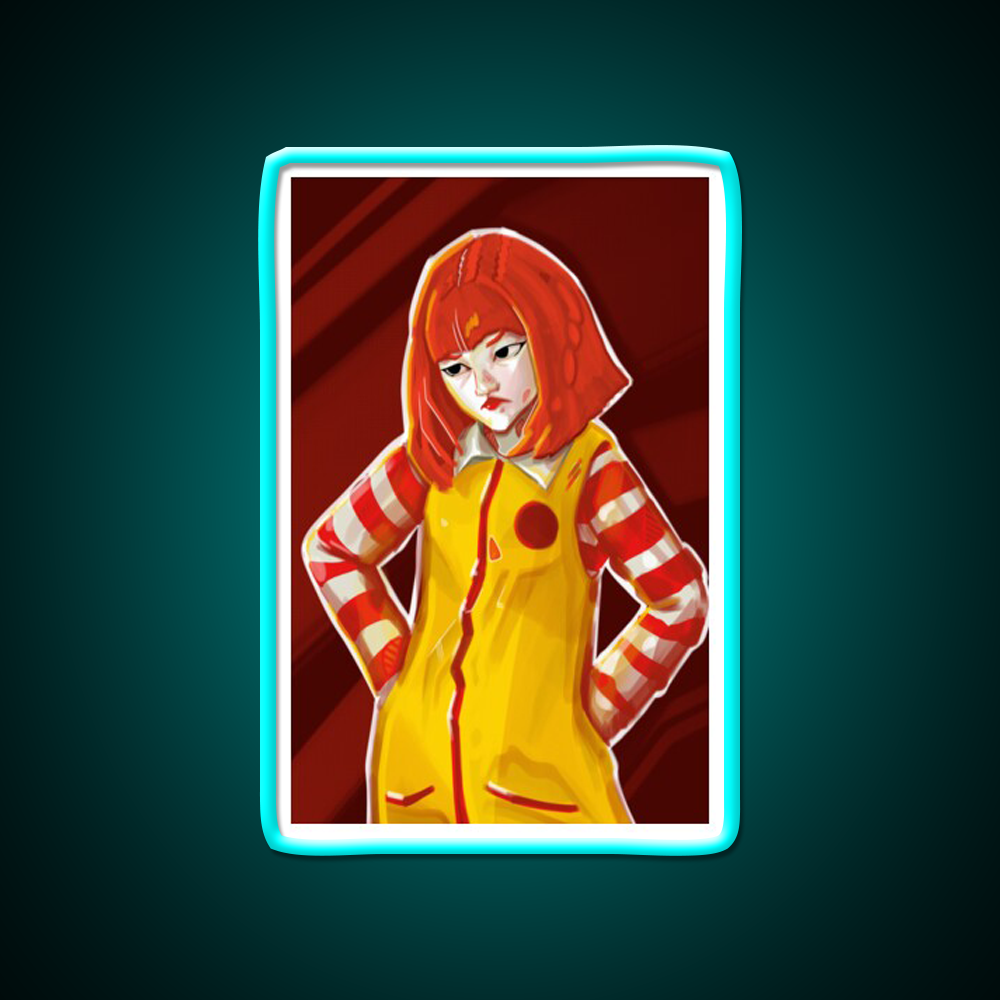 Angry Little Clown Fast Food Led Neon Sign For Burger Place Rgb Color