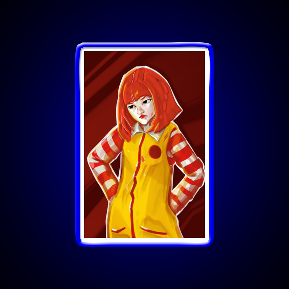 Angry Little Clown Fast Food Led Neon Sign For Burger Place Rgb Color