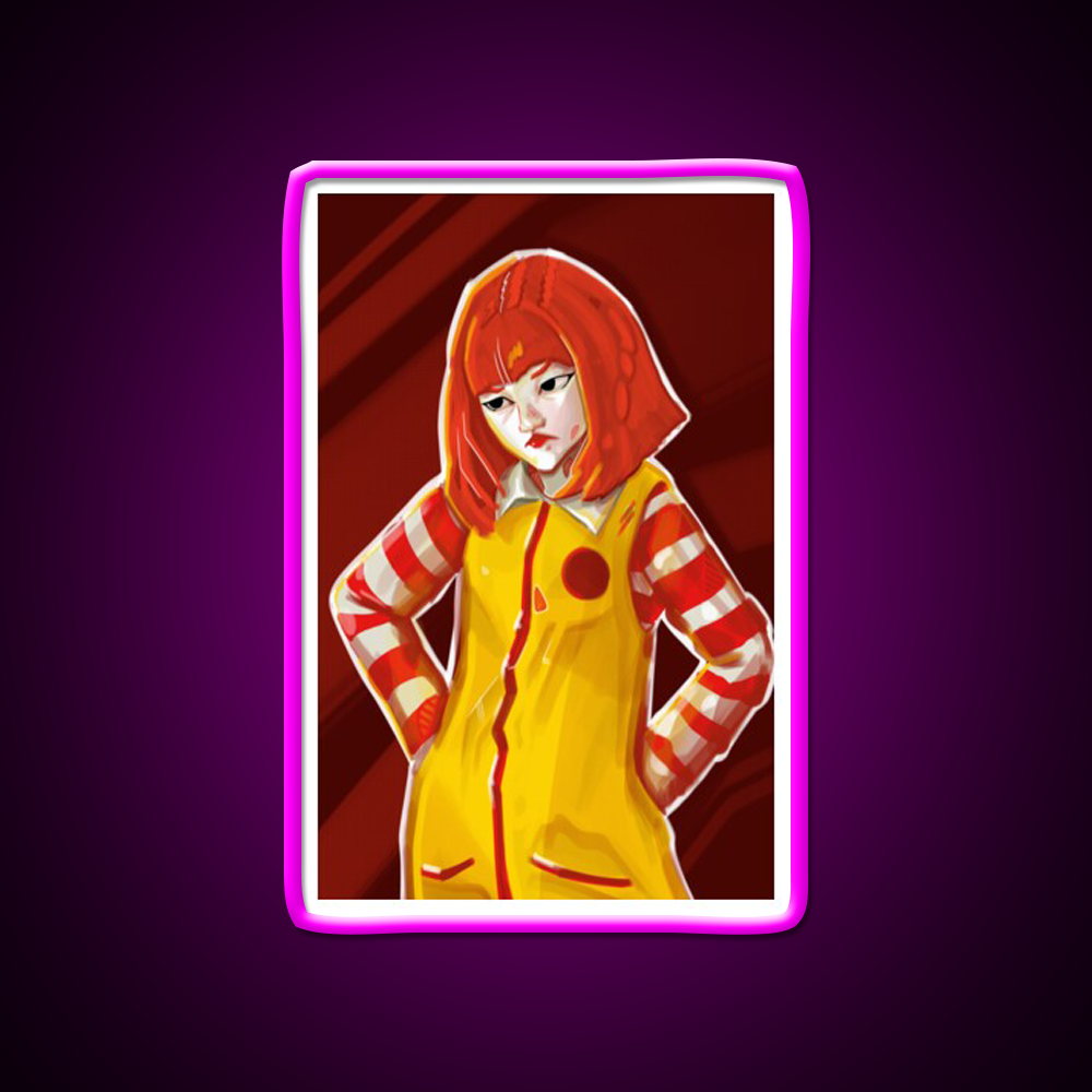 Angry Little Clown Fast Food Led Neon Sign For Burger Place Rgb Color