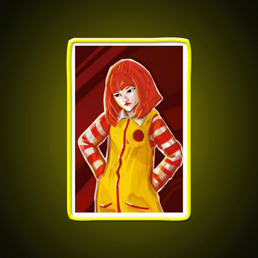 Angry Little Clown Fast Food Led Neon Sign For Burger Place Rgb Color