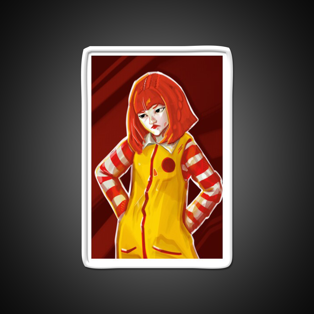 Angry Little Clown Fast Food Led Neon Sign For Burger Place Rgb Color