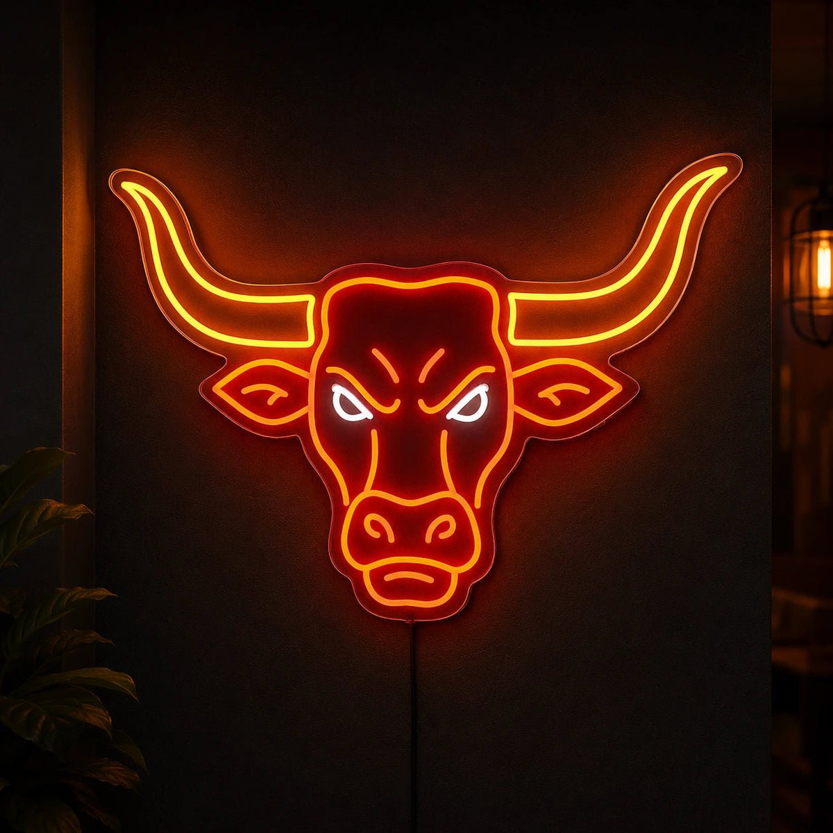Angry Longhorn Bull Head LED Neon Sign - Shineneon
