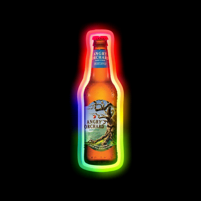 Angry Orchard Hard Cider Crisp Apple Beer Bar Decor Led Neon Sign Rgb Color