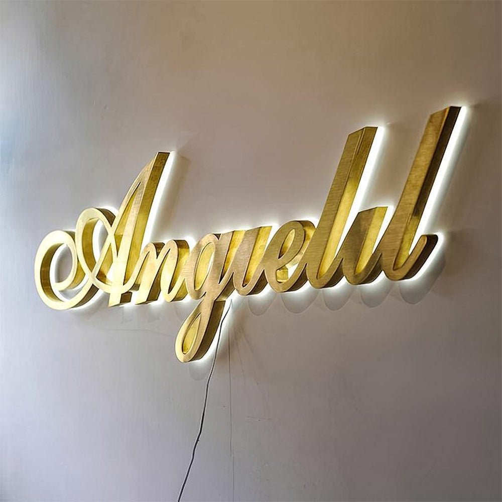 Anguelil 3D Backlit Letters Aluminum Metal Led Sign - Shineneon