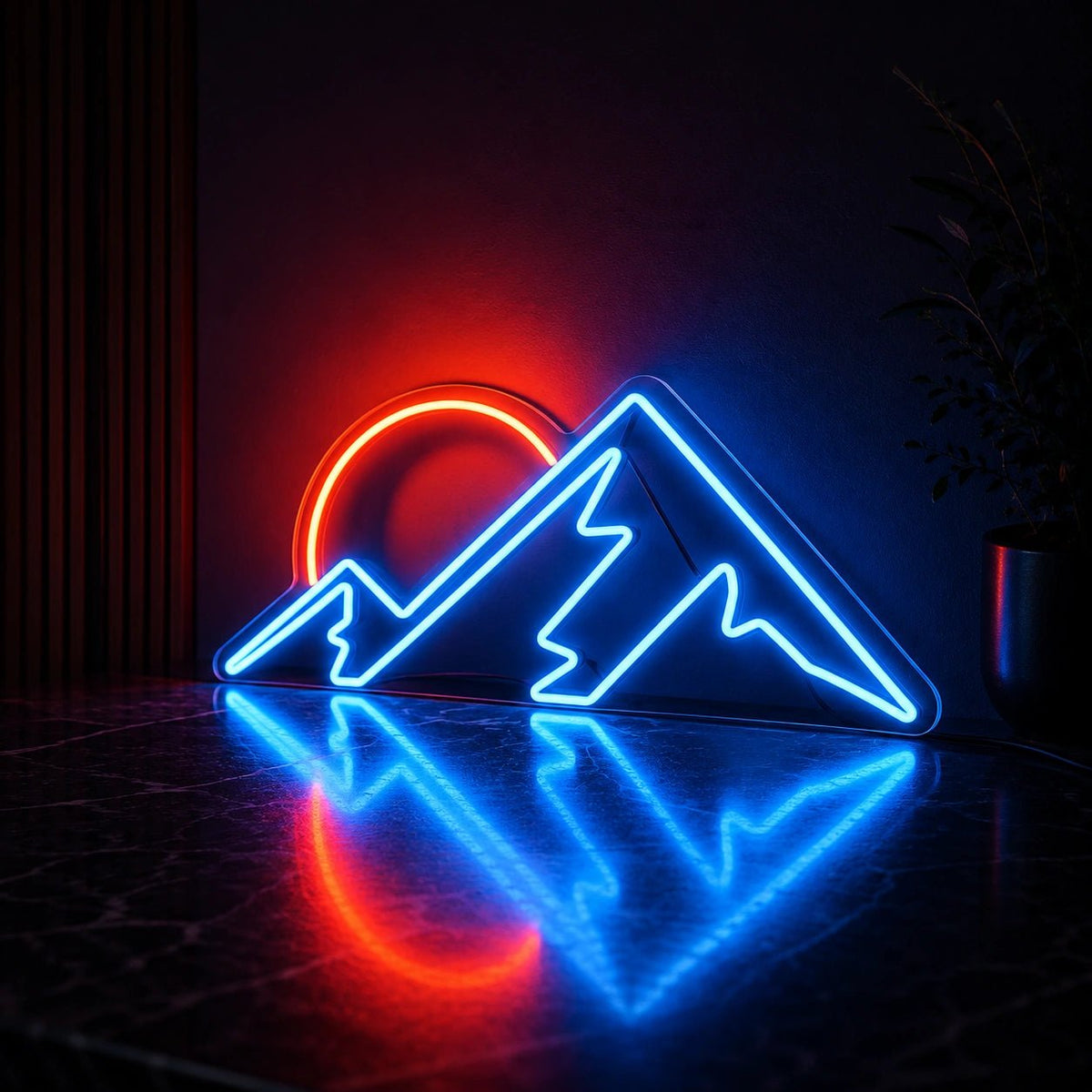 Angular Mountain Sunset LED Neon Sign - Shineneon