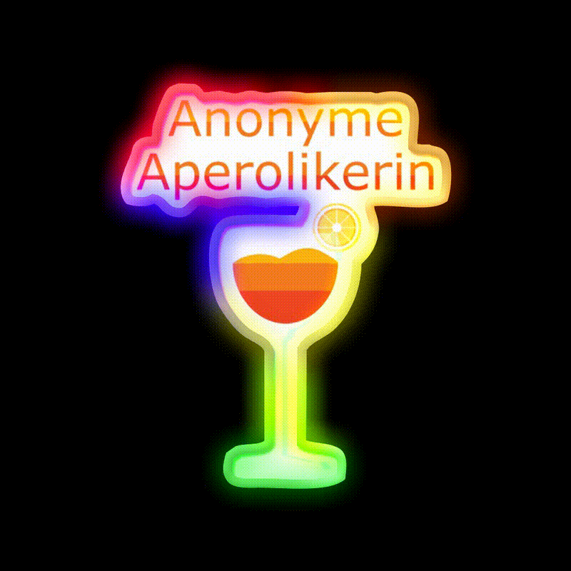 Anonymous Aperol Funny Party Cocktail Bar Decor Led Neon Sign Rgb Color - LED neon sign close-up detail