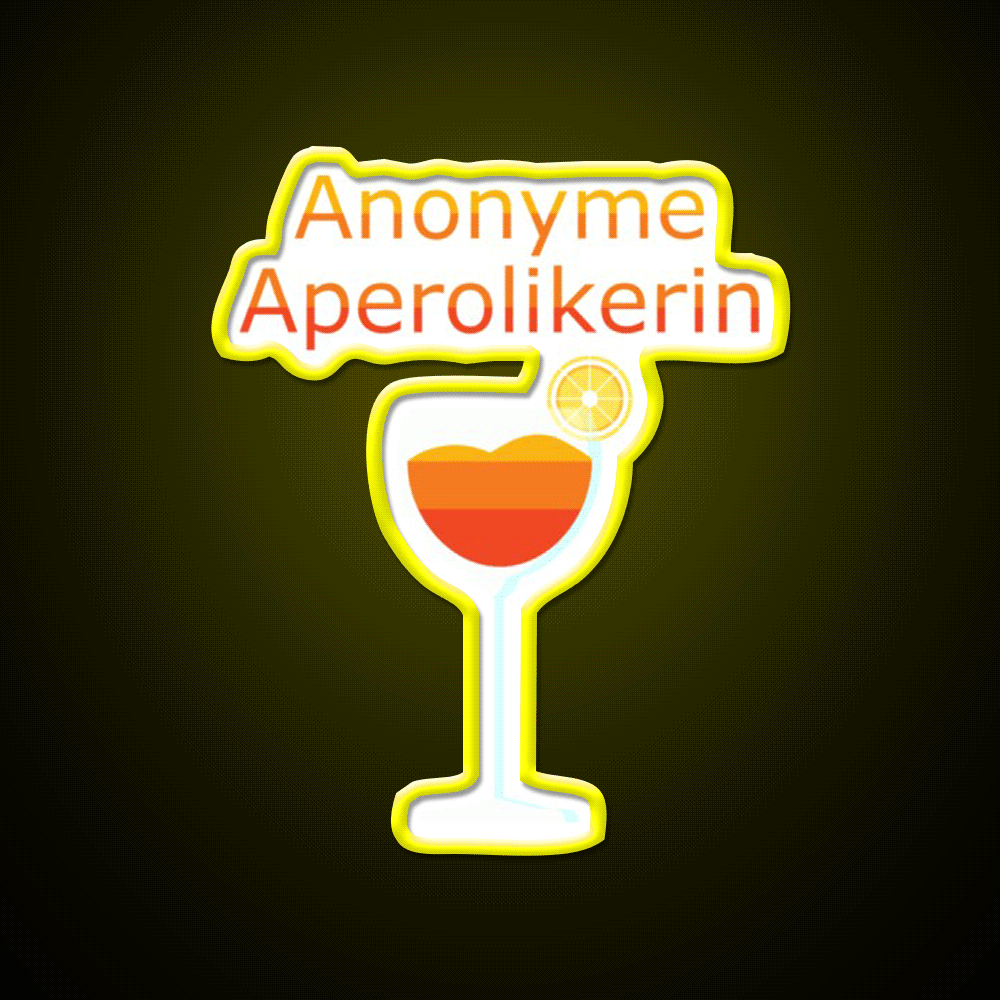 Anonymous Aperol Funny Party Cocktail Bar Decor Led Neon Sign Rgb Color - Custom LED neon sign front view