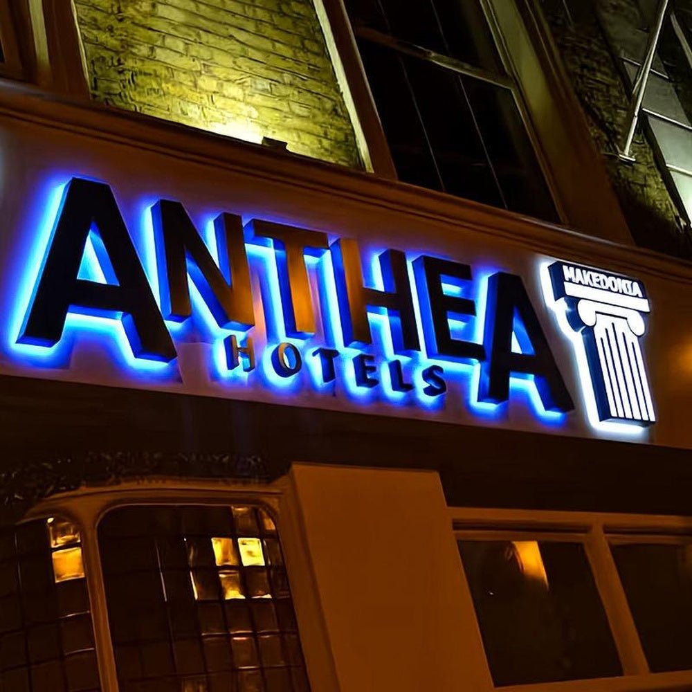 Anthea Hotels 3D Backlit Letters Business Metal Led Sign - Shineneon