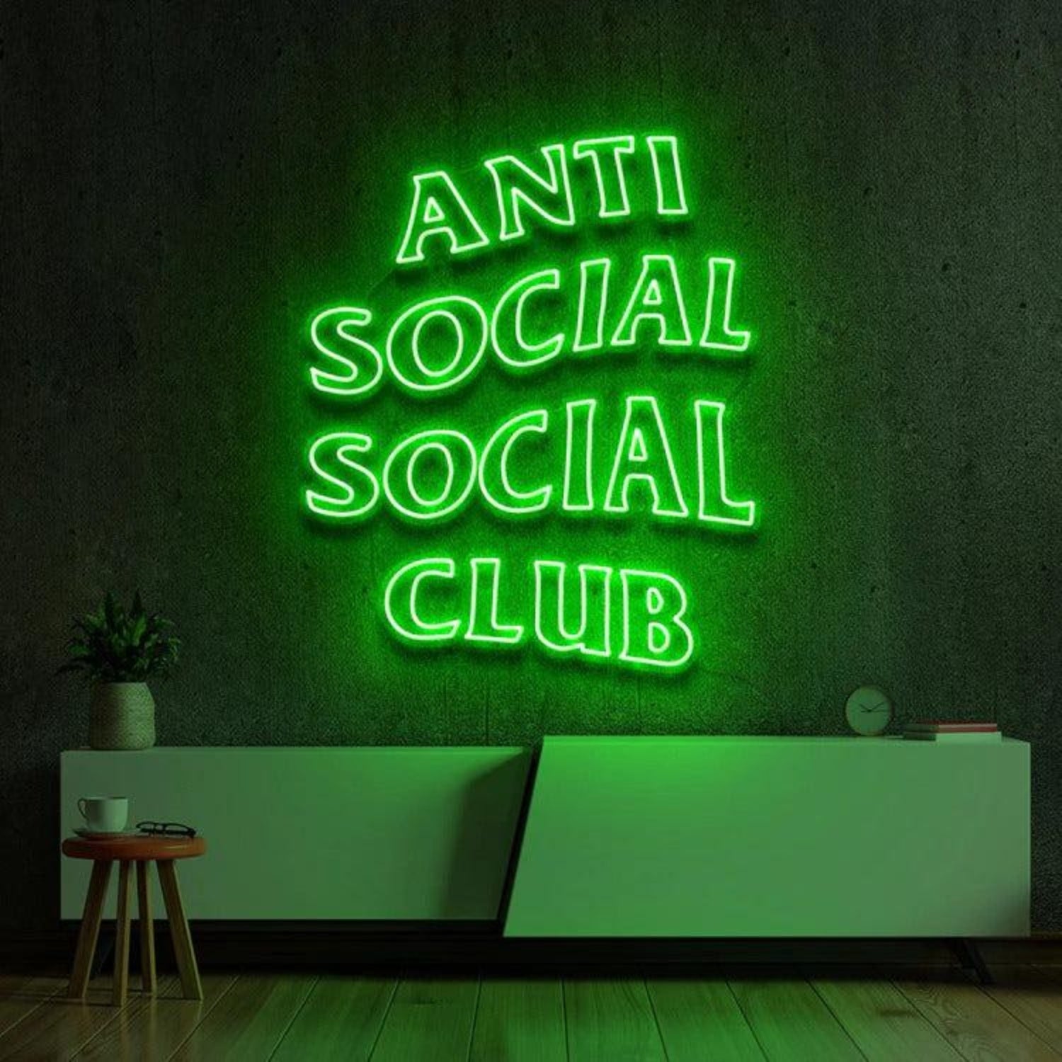 Anti Social Social Club Blue Led Neon Sign For Indoor Wall Decor | Shineneon