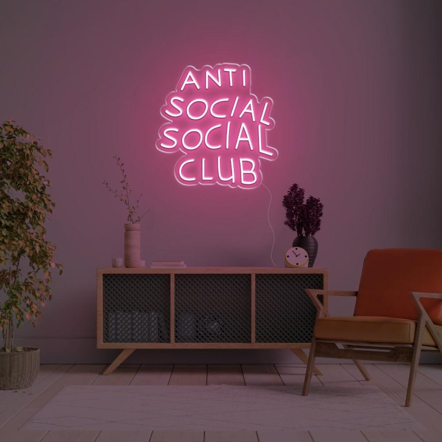 Anti Social Social Club Warm Orange-Yellow Led Neon Sign For Indoor Decor | Shineneon