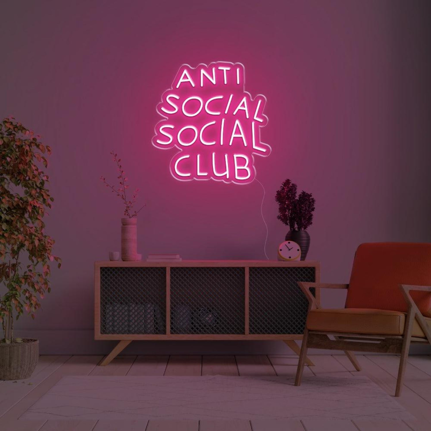 Anti Social Social Club Warm Orange-Yellow Led Neon Sign For Indoor Decor | Shineneon