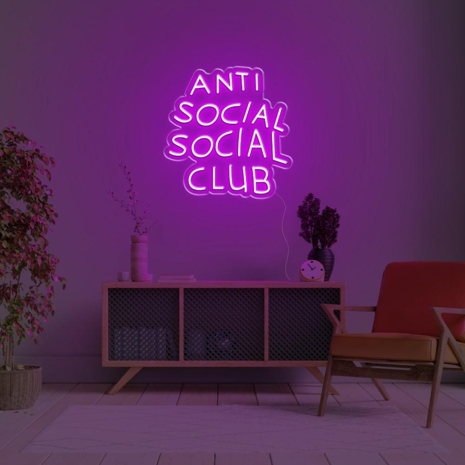 Anti Social Social Club Warm Orange-Yellow Led Neon Sign For Indoor Decor | Shineneon