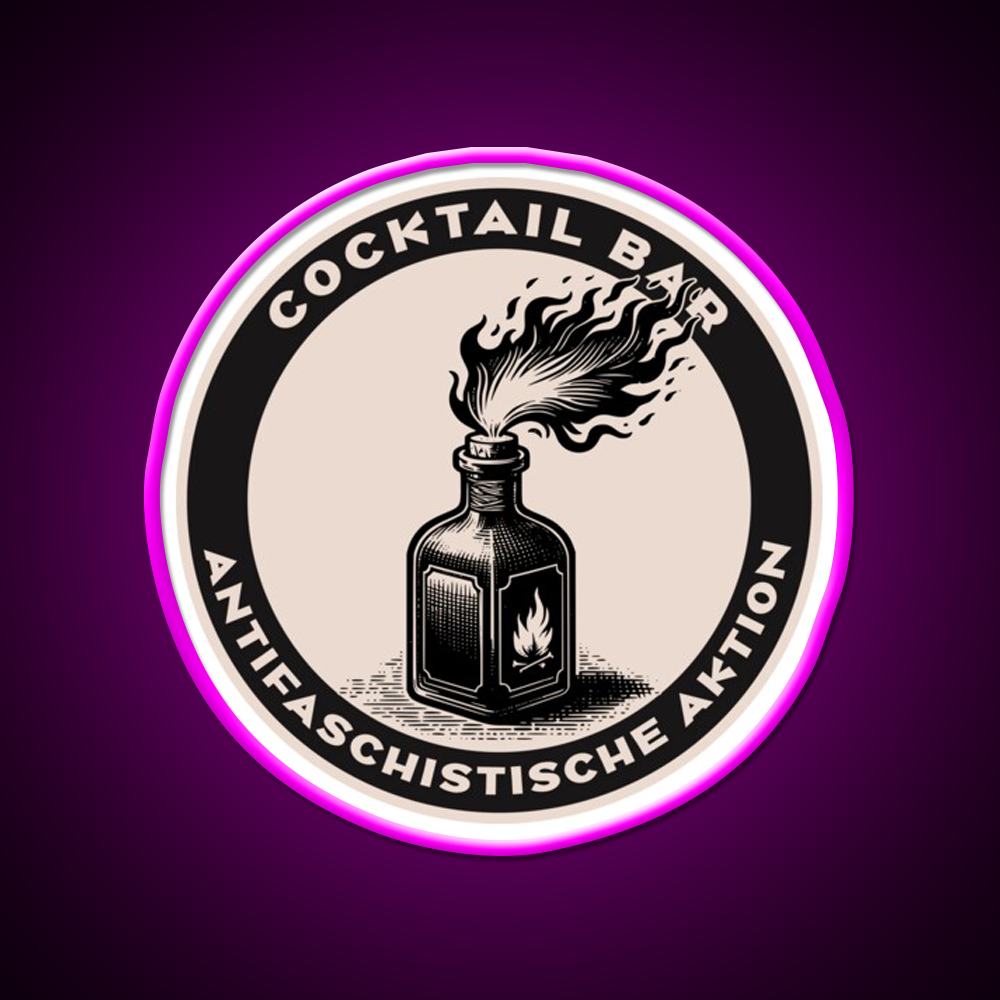 Antifa Cocktail Bar Cocktail Bar Decor Led Neon Sign Rgb Color - Neon sign mounted on wall in room