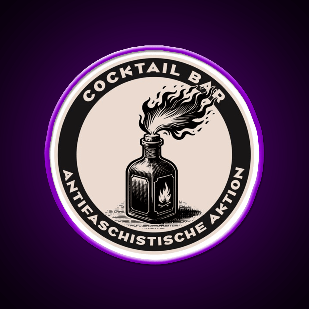 Antifa Cocktail Bar Cocktail Bar Decor Led Neon Sign Rgb Color - Shineneon