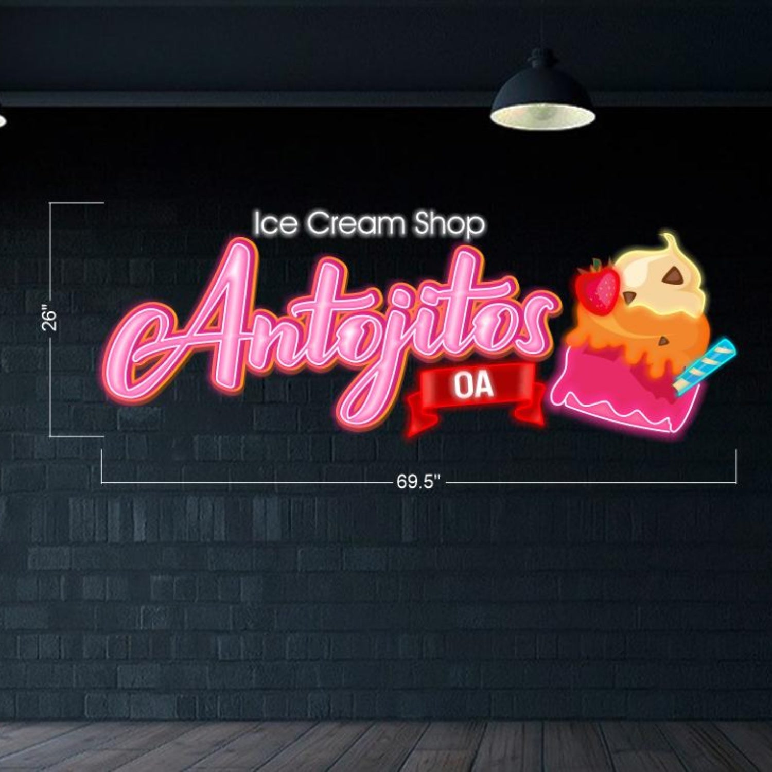Antojitos Ice Cream Shop Multicolor Cartoon Led Neon Sign For Indoor Decor | Shineneon