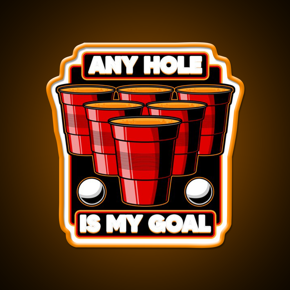 Any Hole Is My Goal Beer Pong Pun Party Beer Bar Decor Led Neon Sign Rgb Color - LED neon sign view 6