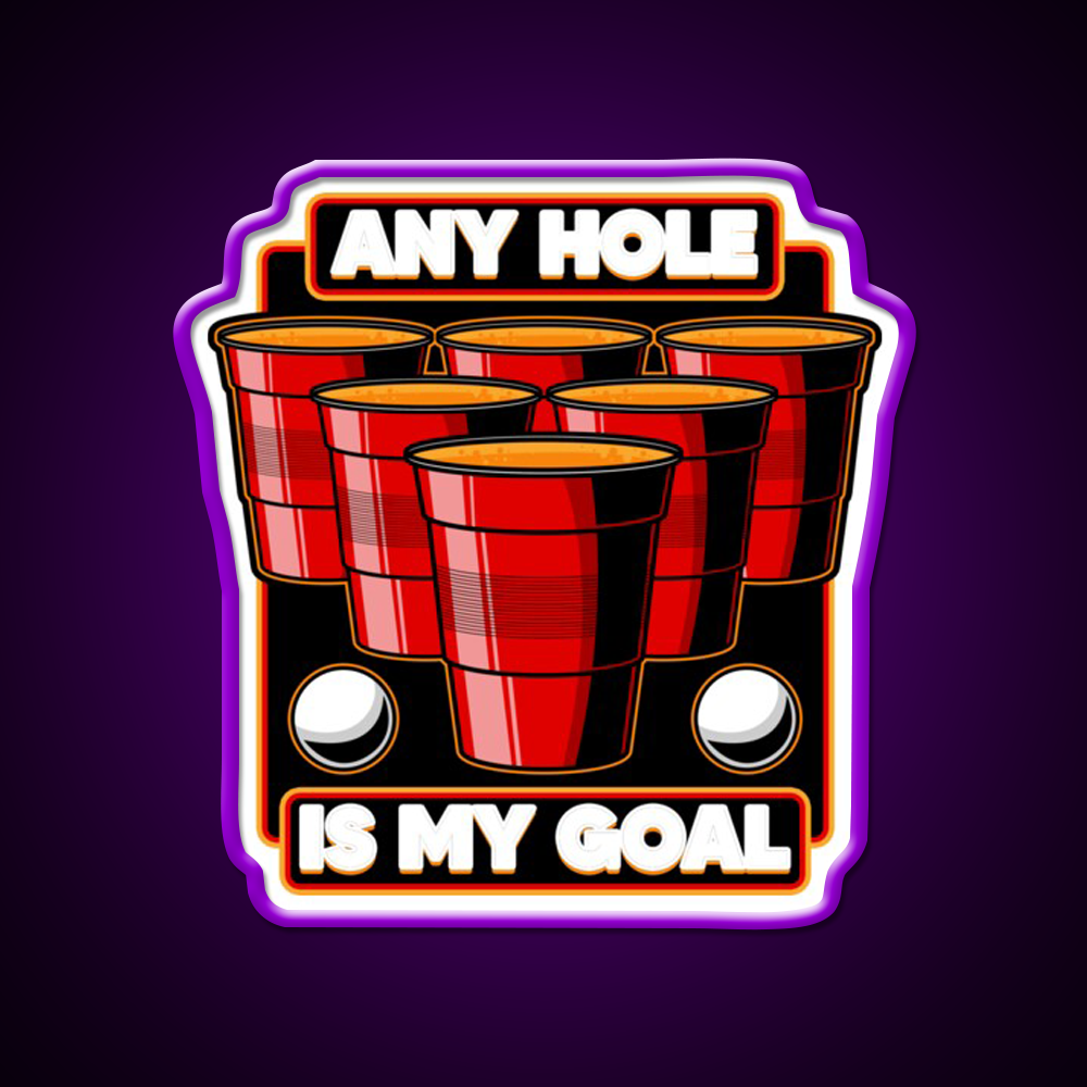 Any Hole Is My Goal Beer Pong Pun Party Beer Bar Decor Led Neon Sign Rgb Color - LED neon sign view 9