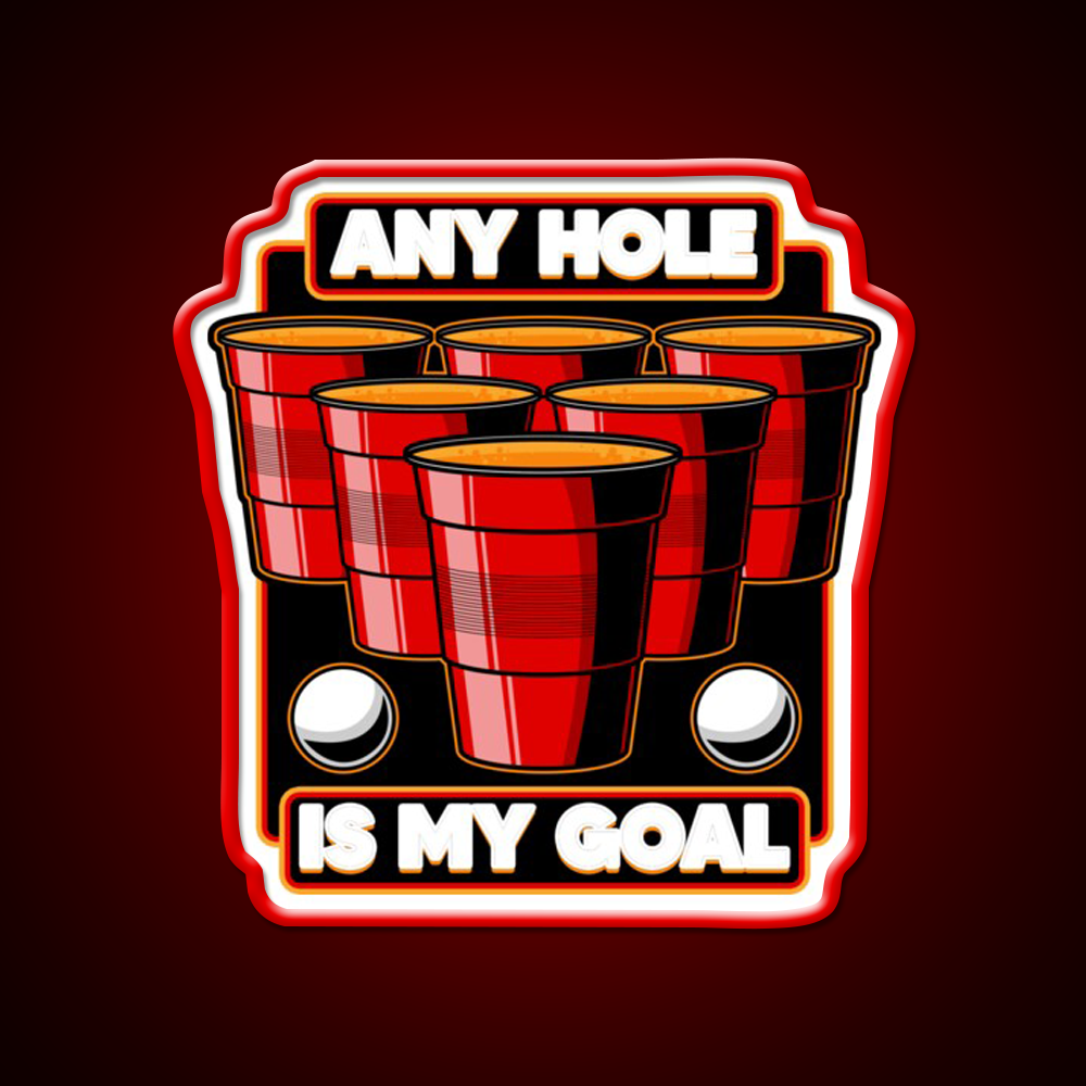 Any Hole Is My Goal Beer Pong Pun Party Beer Bar Decor Led Neon Sign Rgb Color - LED neon sign view 10
