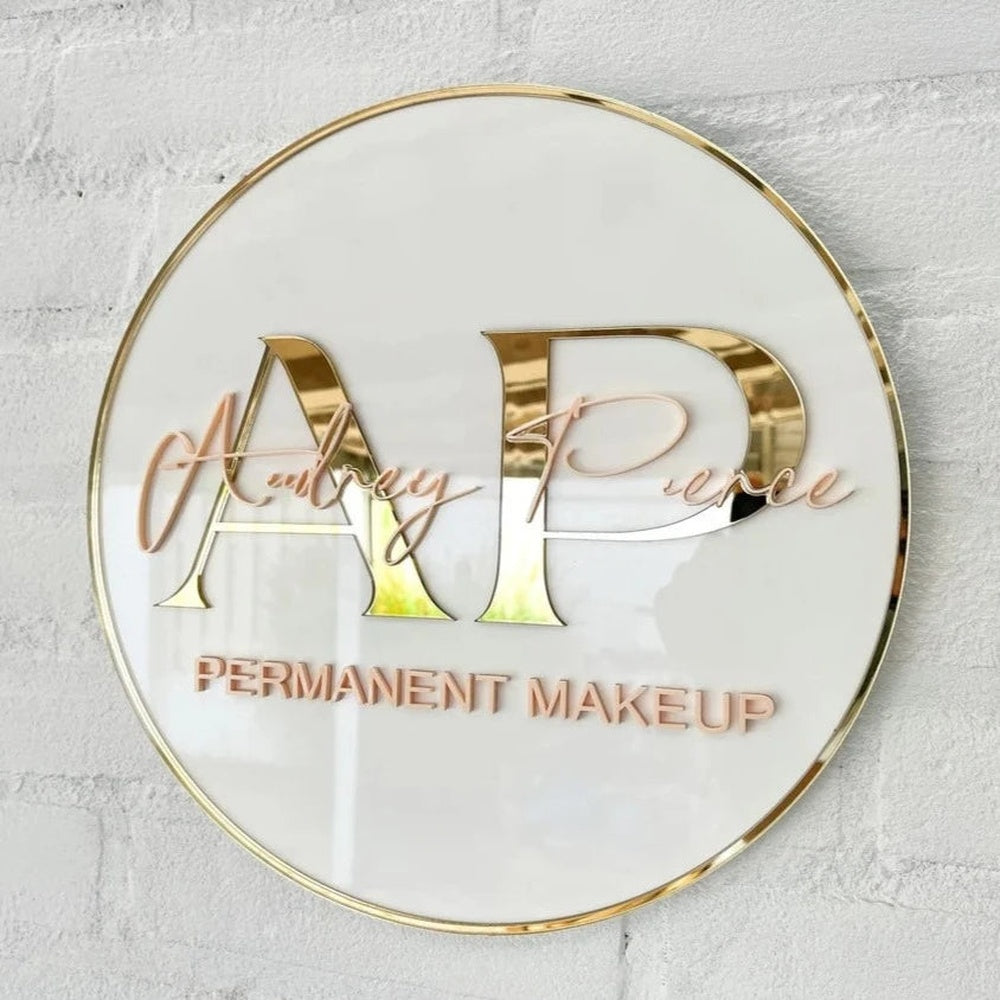 Ap Permanent Makeup Acrylic Business Logo Sign