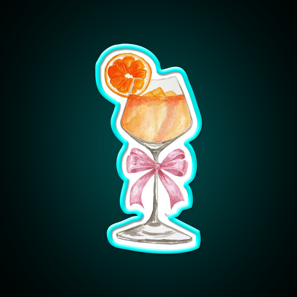 Aperol A Coquette Cocktail Bar Decor Led Neon Sign Rgb Color - Size and dimension reference