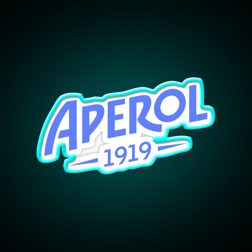 Aperol Blue Logo Cocktail Bar Decor Led Neon Sign Rgb Color - Size and dimension reference