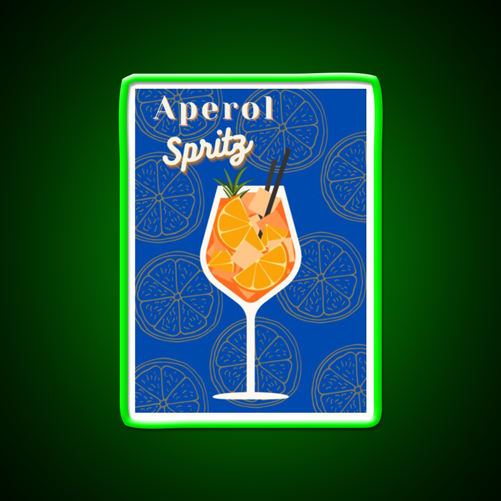 Aperol Spritz Blue Cocktail Bar Decor Led Neon Sign Rgb Color - LED neon sign view 8