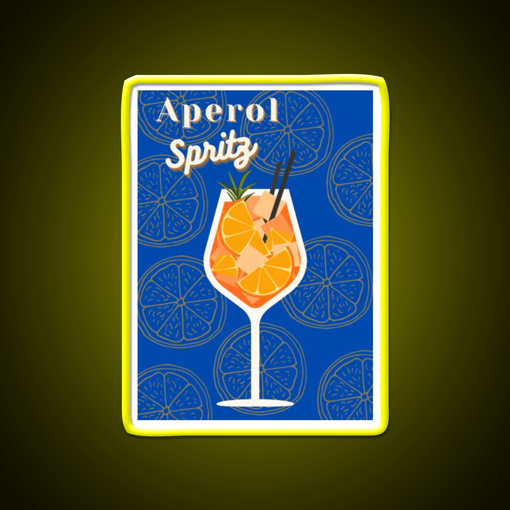 Aperol Spritz Blue Cocktail Bar Decor Led Neon Sign Rgb Color - Shineneon