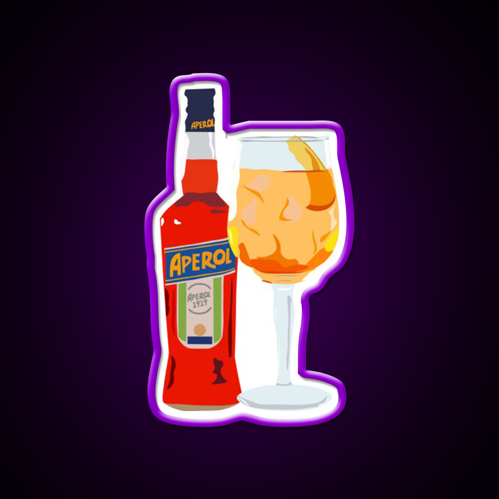 Aperol Spritz Cocktail Bar Decor Led Neon Sign Neon Party Sign Rgb Color - LED neon sign view 9