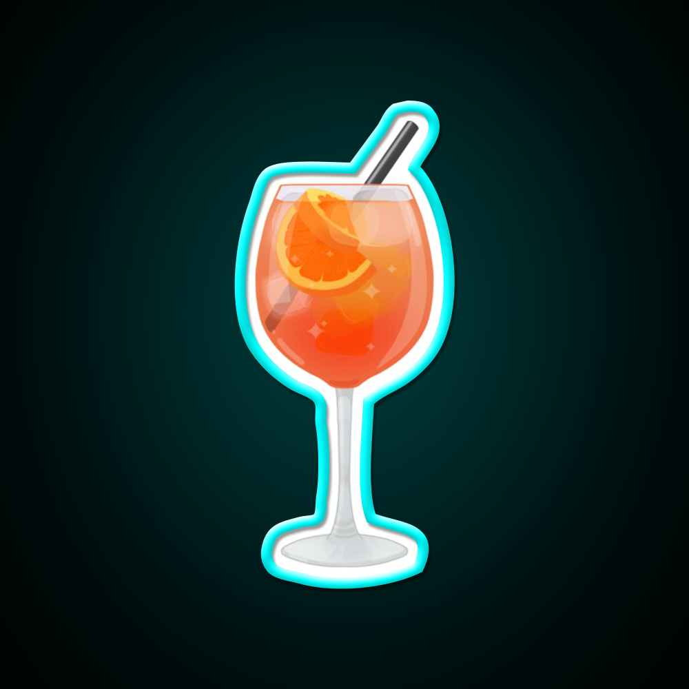 Aperol Spritz Cocktail Cup Cocktail Bar Decor Led Neon Sign Rgb Color - Size and dimension reference