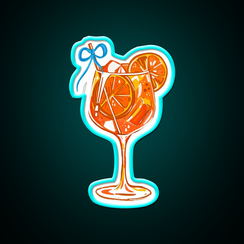 Aperol Spritz Cocktail Design Cocktail Bar Decor Led Neon Sign Rgb Color - Size and dimension reference