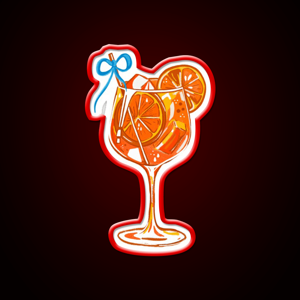 Aperol Spritz Cocktail Design Cocktail Bar Decor Led Neon Sign Rgb Color - Shineneon