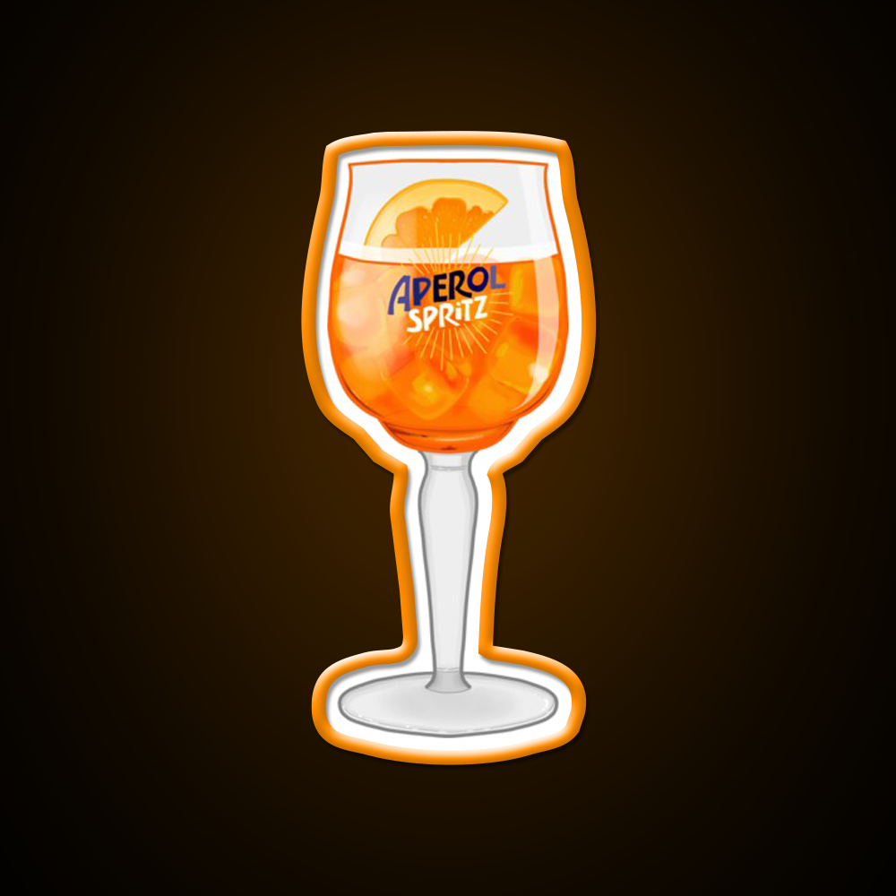 Aperol Spritz In A Glass Cocktail Bar Decor Led Neon Sign Rgb Color - LED neon sign view 6