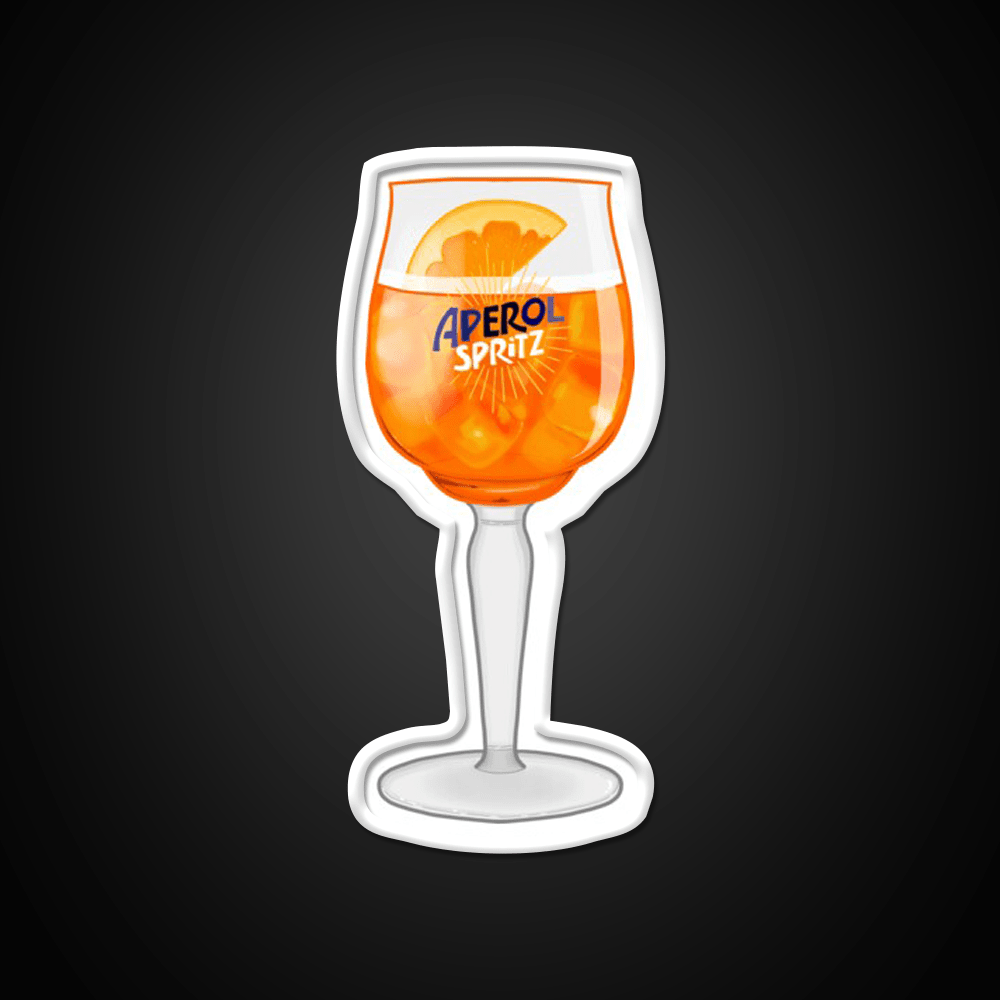 Aperol Spritz In A Glass Cocktail Bar Decor Led Neon Sign Rgb Color - Shineneon