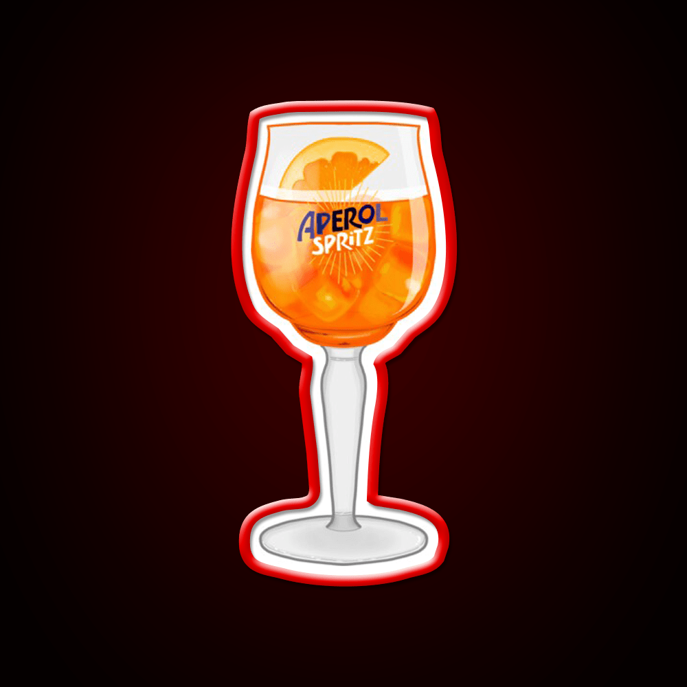 Aperol Spritz In A Glass Cocktail Bar Decor Led Neon Sign Rgb Color - Shineneon