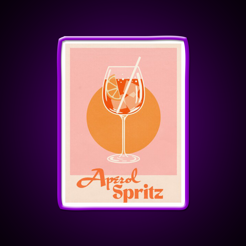 Aperol Spritz Print Cocktail Bar Decor Led Neon Sign Rgb Color - LED neon sign view 9