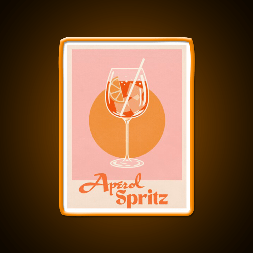 Aperol Spritz Print Cocktail Bar Decor Led Neon Sign Rgb Color - Shineneon