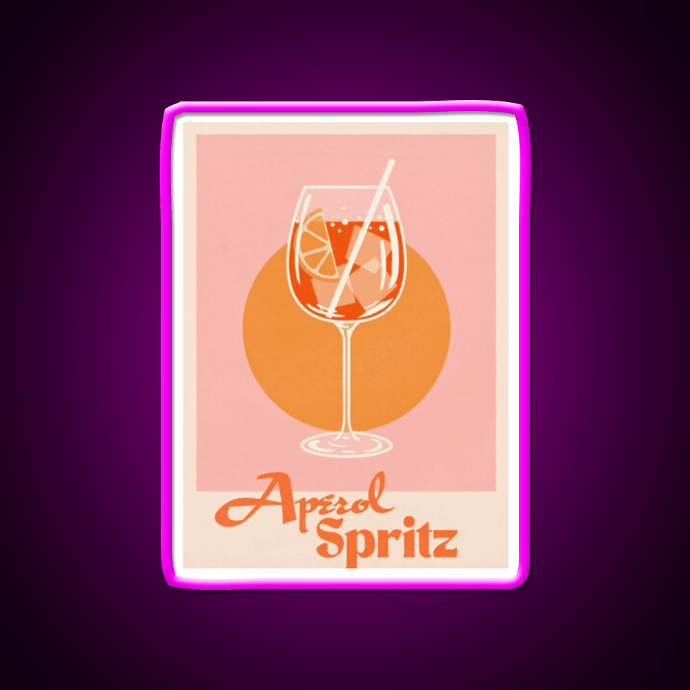 Aperol Spritz Print Cocktail Bar Decor Led Neon Sign Rgb Color - Shineneon