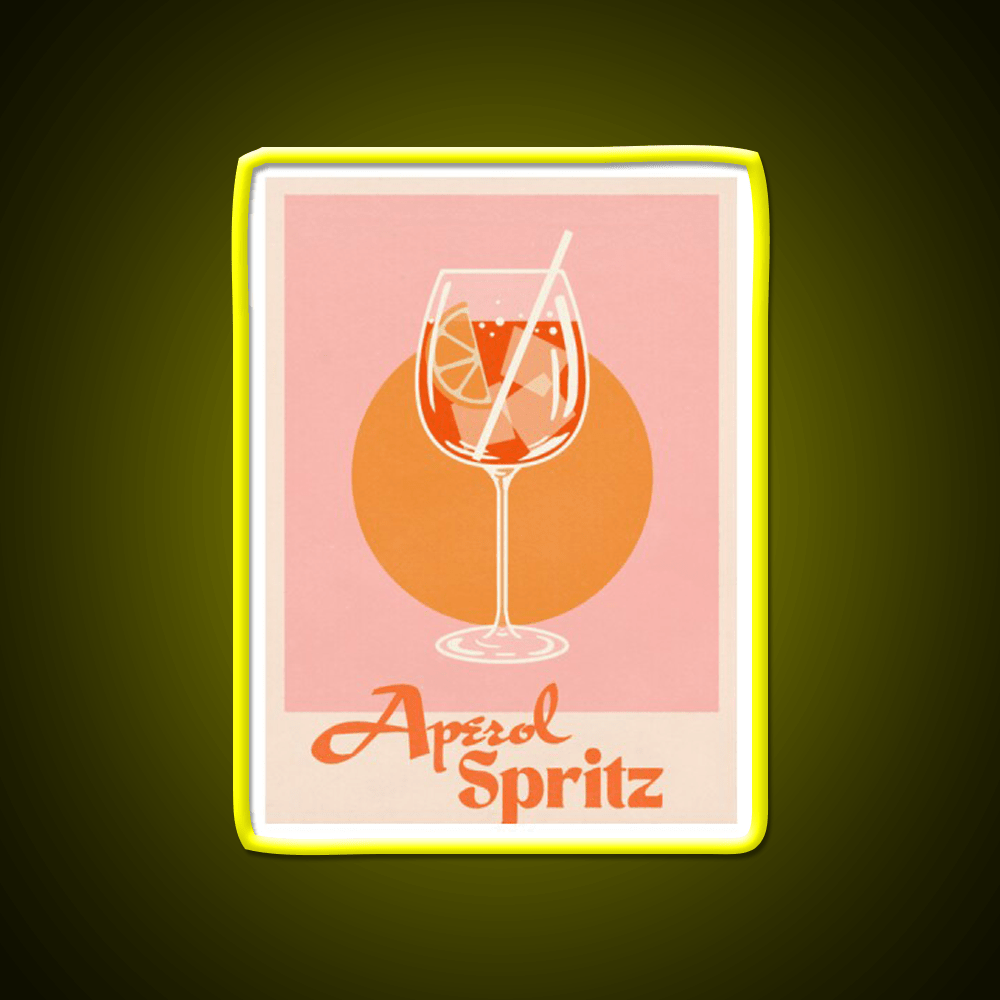 Aperol Spritz Print Cocktail Bar Decor Led Neon Sign Rgb Color - Shineneon