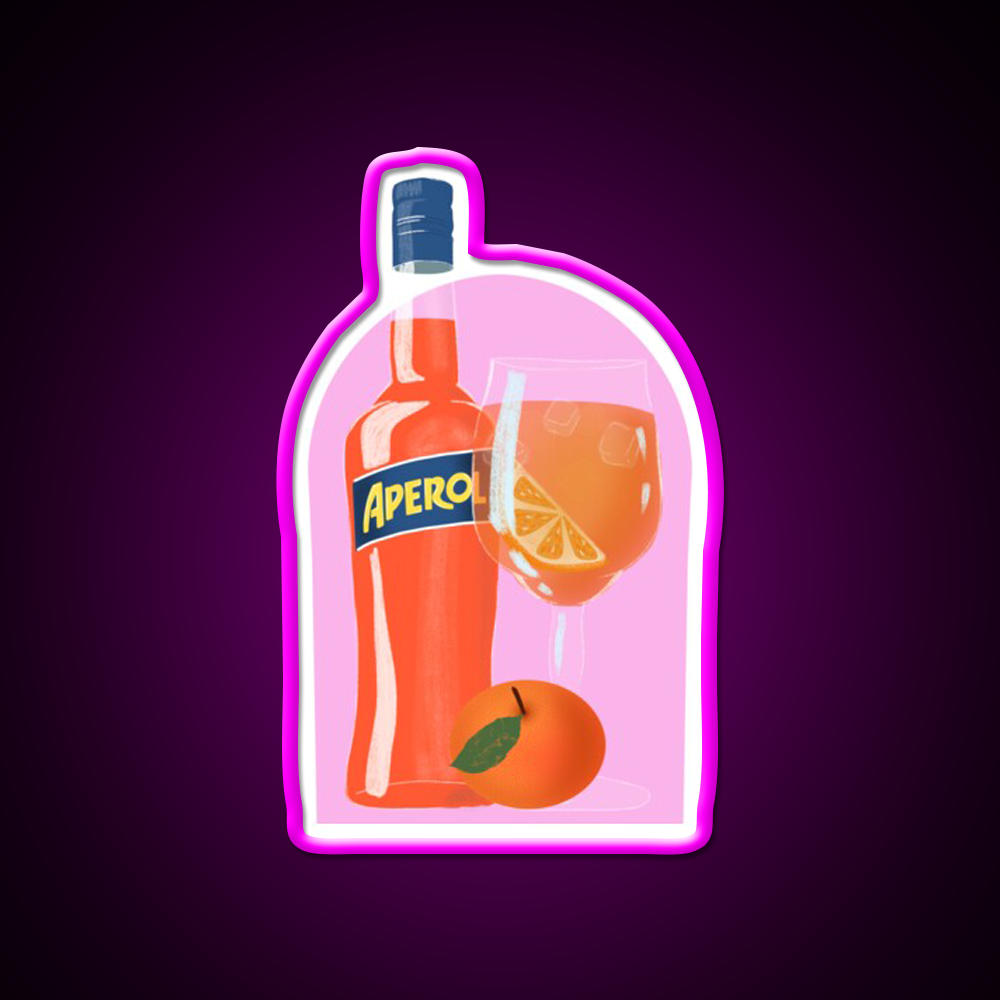 Aperol Spritz Wall Cocktail Bar Decor Led Neon Sign Rgb Color - Neon sign mounted on wall in room