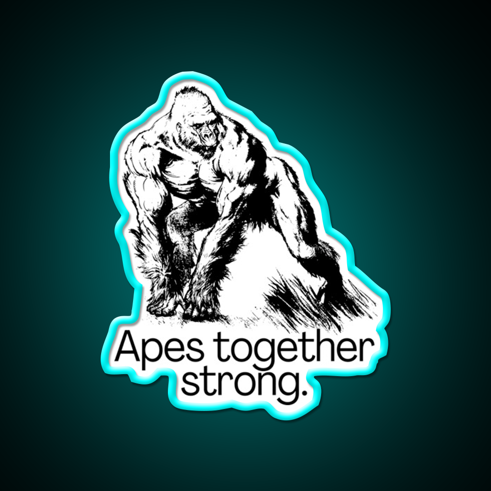 Apes Together Strong Gym Fitness Led Neon Sign Rgb Color